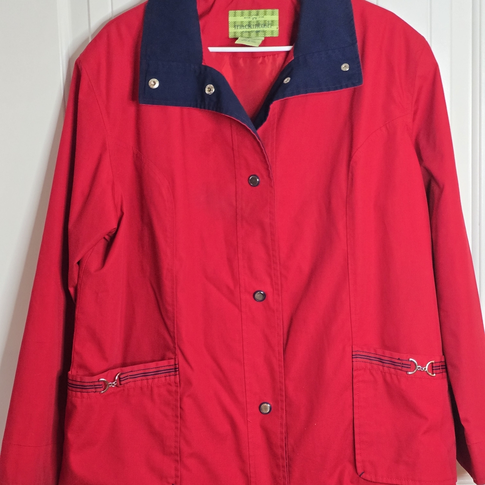Macintosh New England Womens Red Blue Lightweight Lined Layering Jacket Size XL - Picture 8 of 9